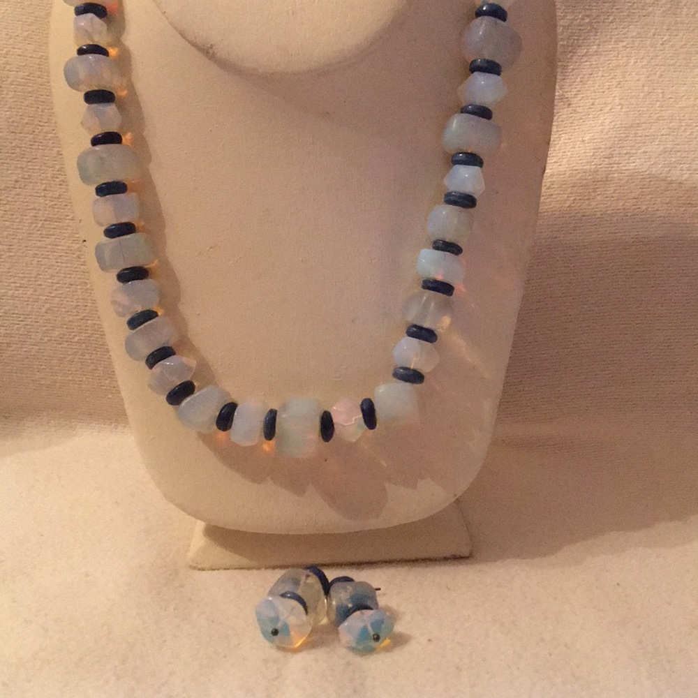 Crystal necklace and earrings